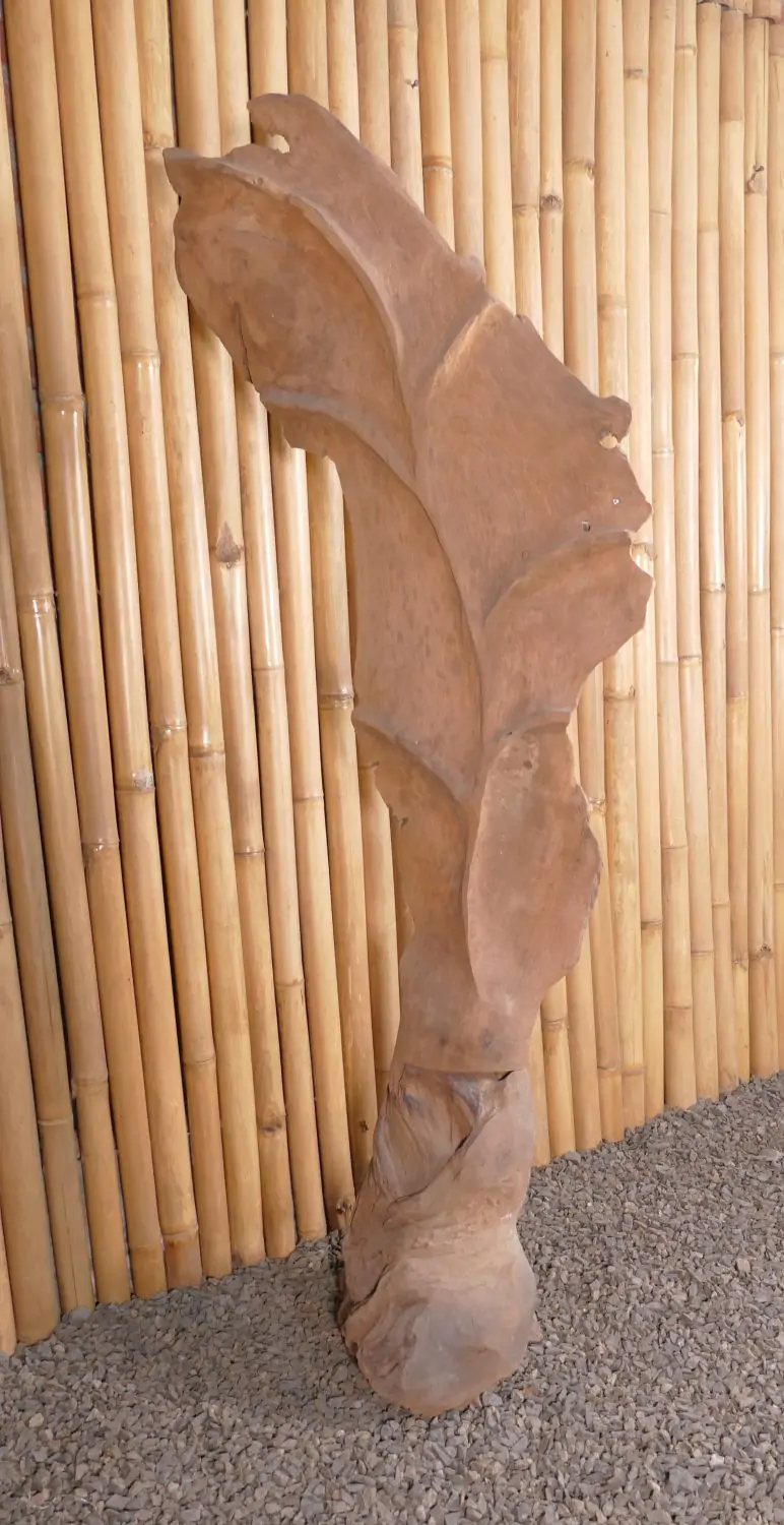  Product image 1 of the product “Leaf made of teak wood about 140cm height ”